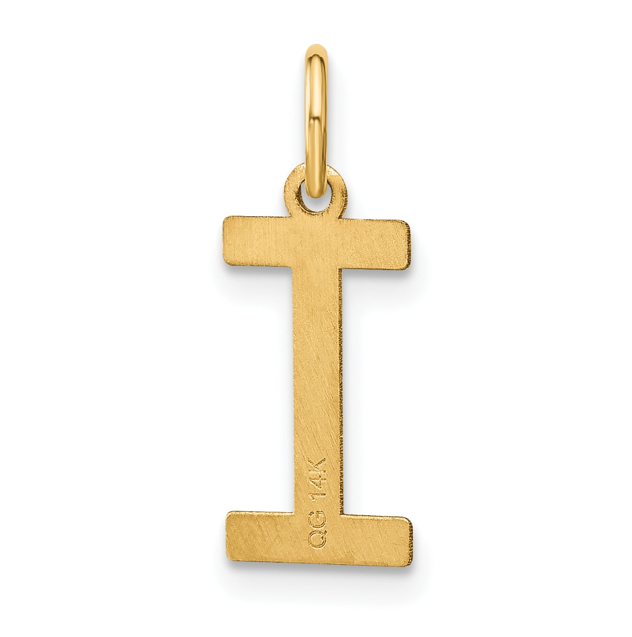 14K Yellow Gold Letter I Initial Pendants