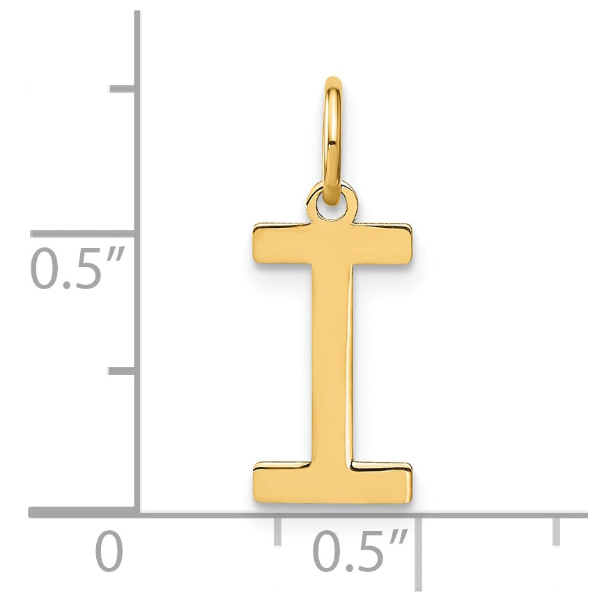 Sterling Silver Gold plated I Initial Pendant