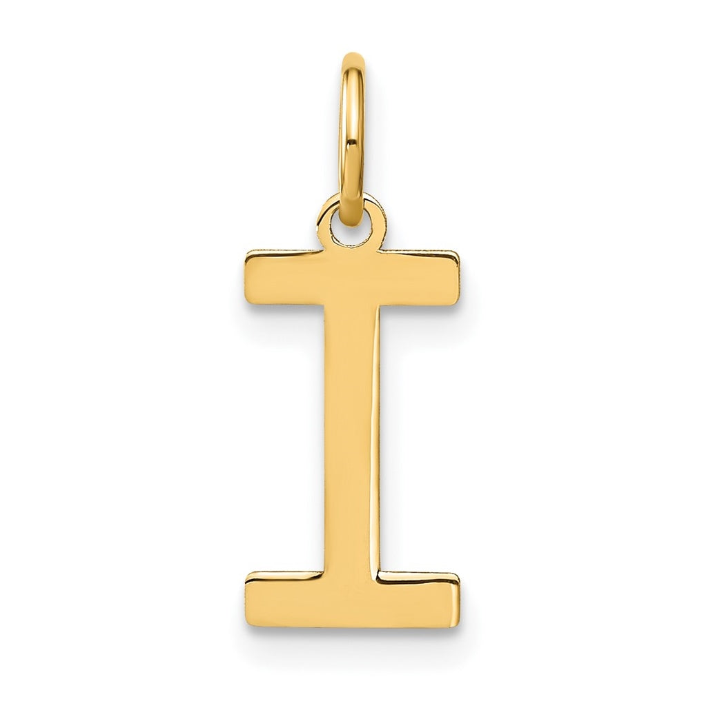 14K Yellow Gold Letter I Initial Pendants