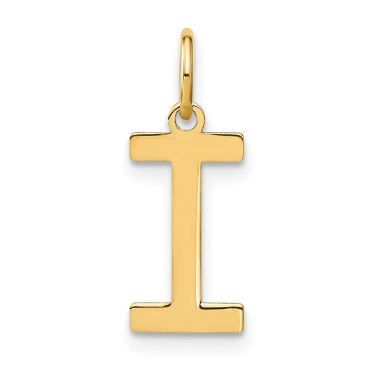 14K Yellow Gold Letter I Initial Pendants