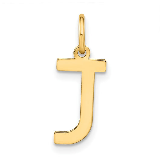 14K Yellow Gold Letter J Initial Pendants