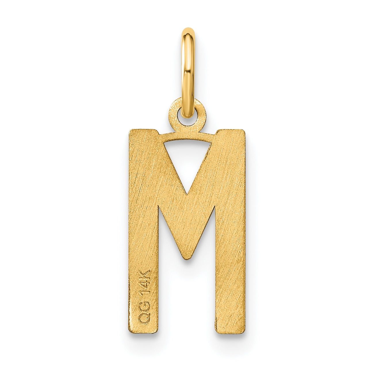 14K Yellow Gold Letter M Initial Pendants