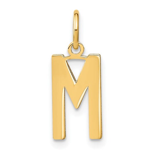 14K Yellow Gold Letter M Initial Pendants