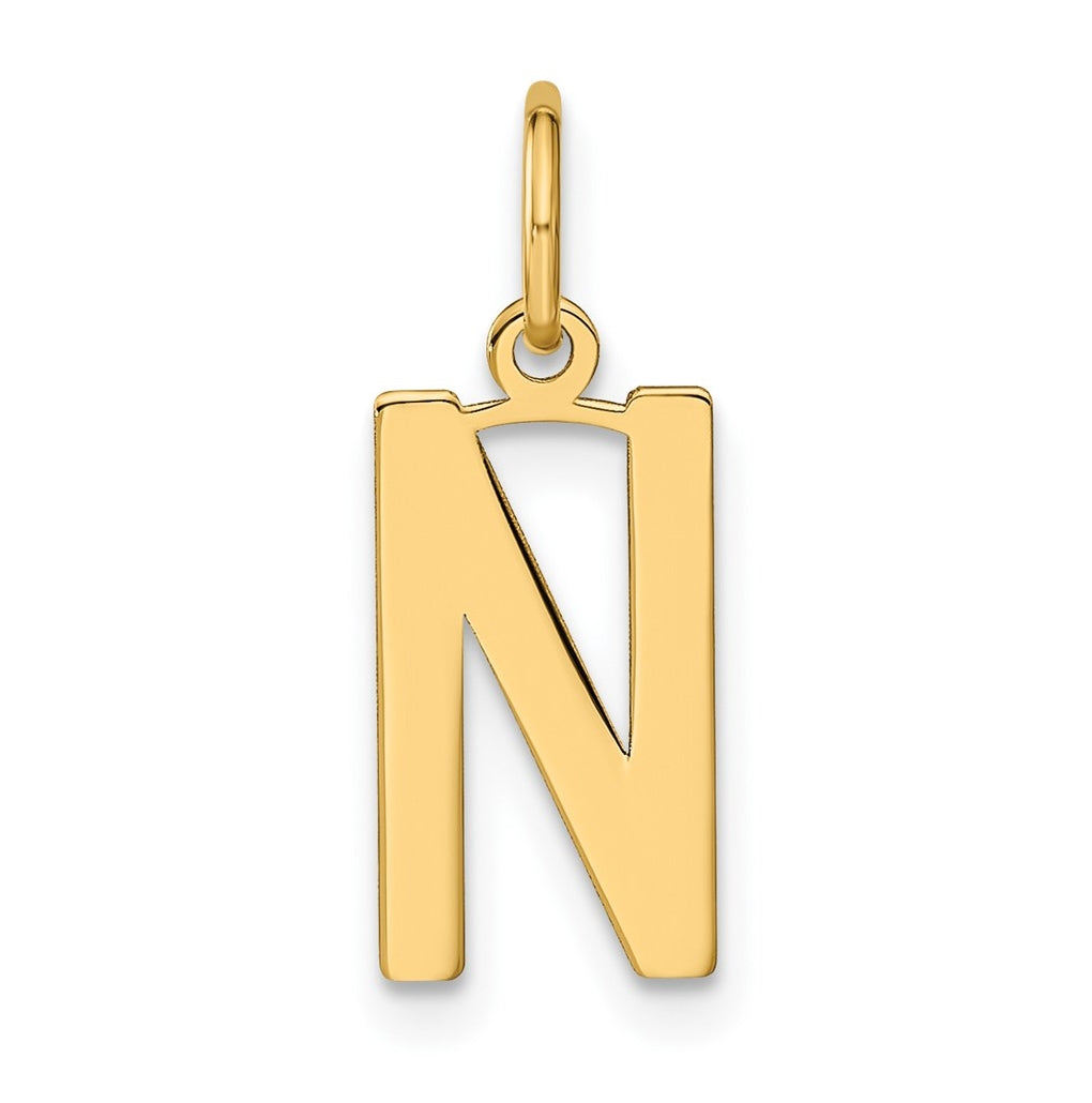 Sterling Silver Gold plated N Initial Pendant