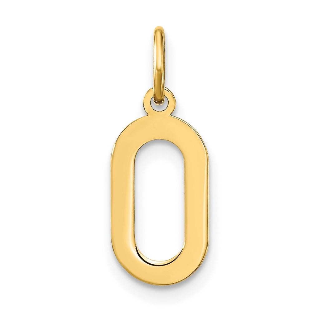 14K Yellow Gold Letter O Initial Pendants