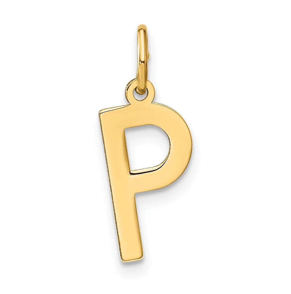 14K Yellow Gold Letter P Initial Pendants