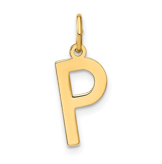 14K Yellow Gold Letter P Initial Pendants
