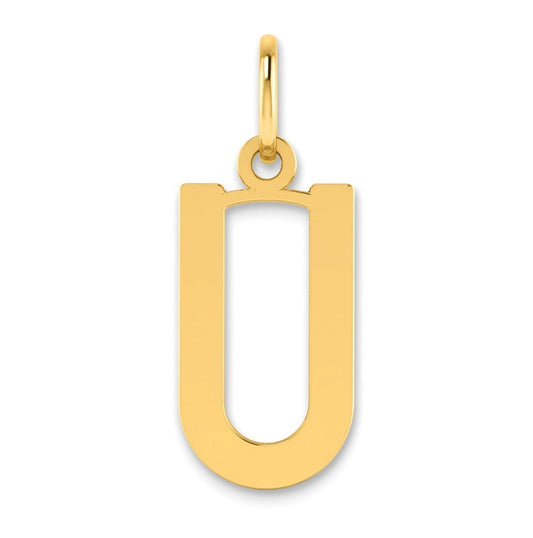14K Yellow Gold Letter U Initial Pendants