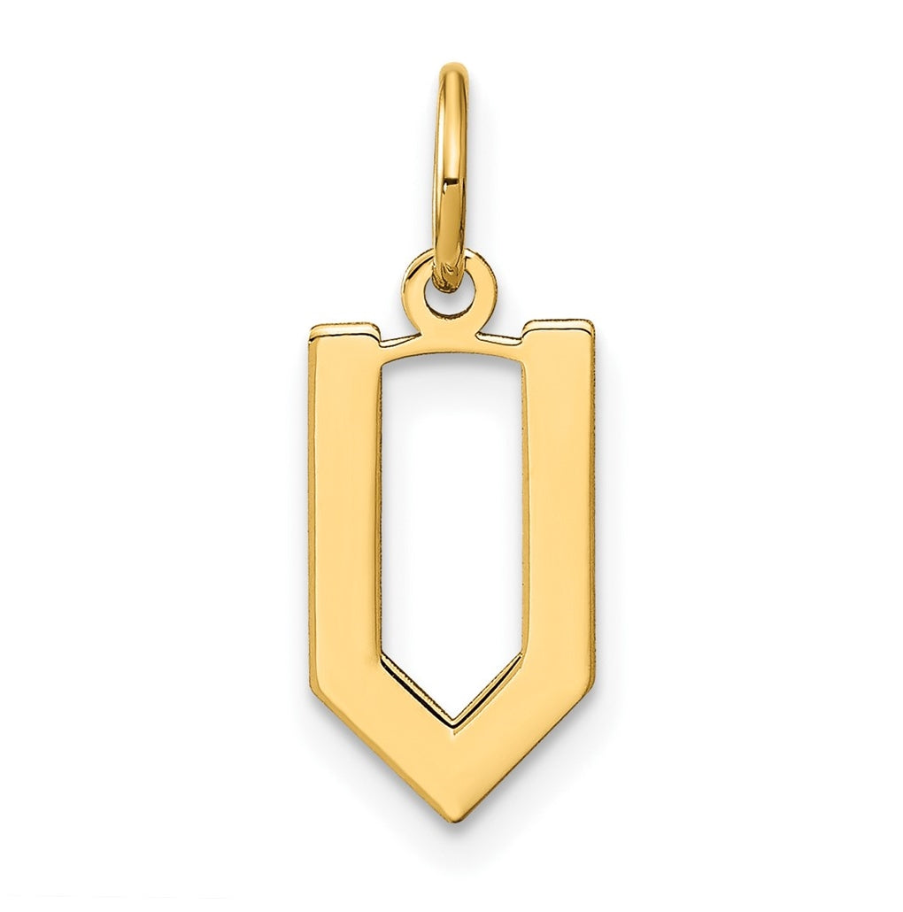 Sterling Silver Gold plated V Initial Pendant