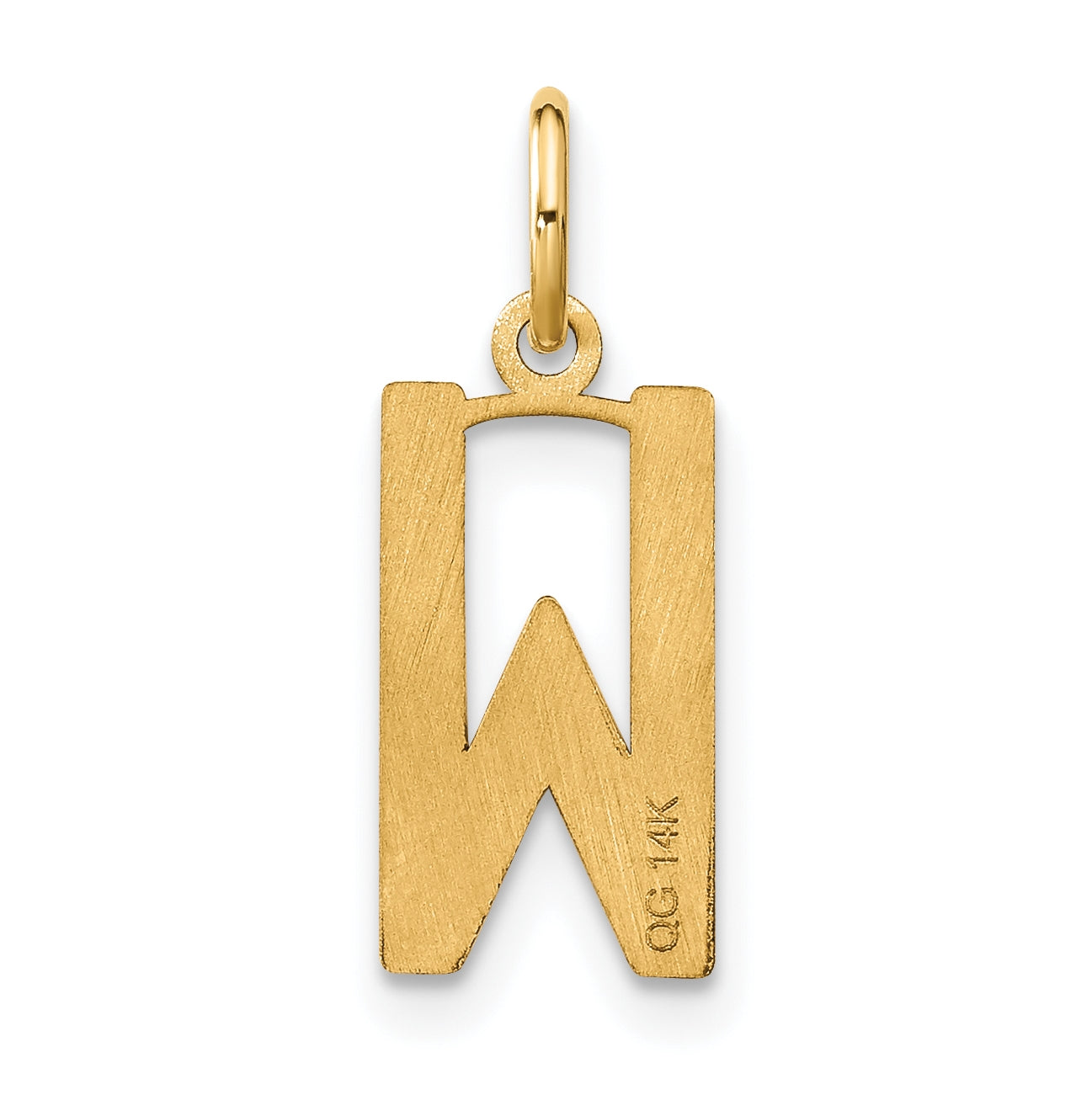 14K Yellow Gold Letter W Initial Pendants