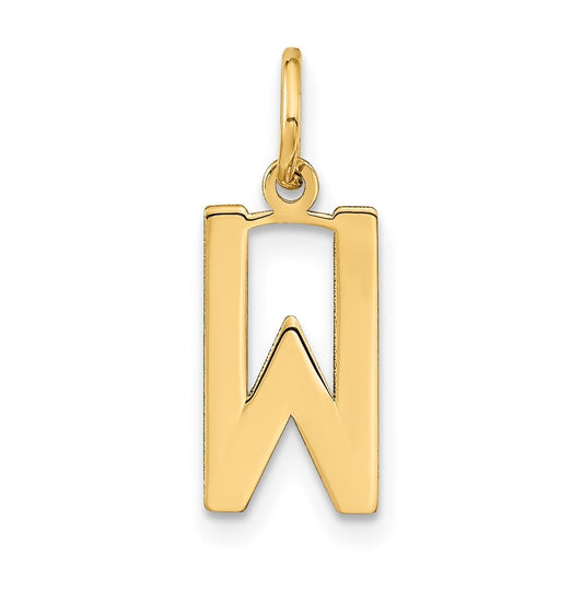 14K Yellow Gold Letter W Initial Pendants