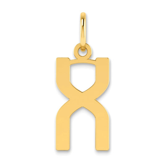 14K Yellow Gold Letter X Initial Pendants