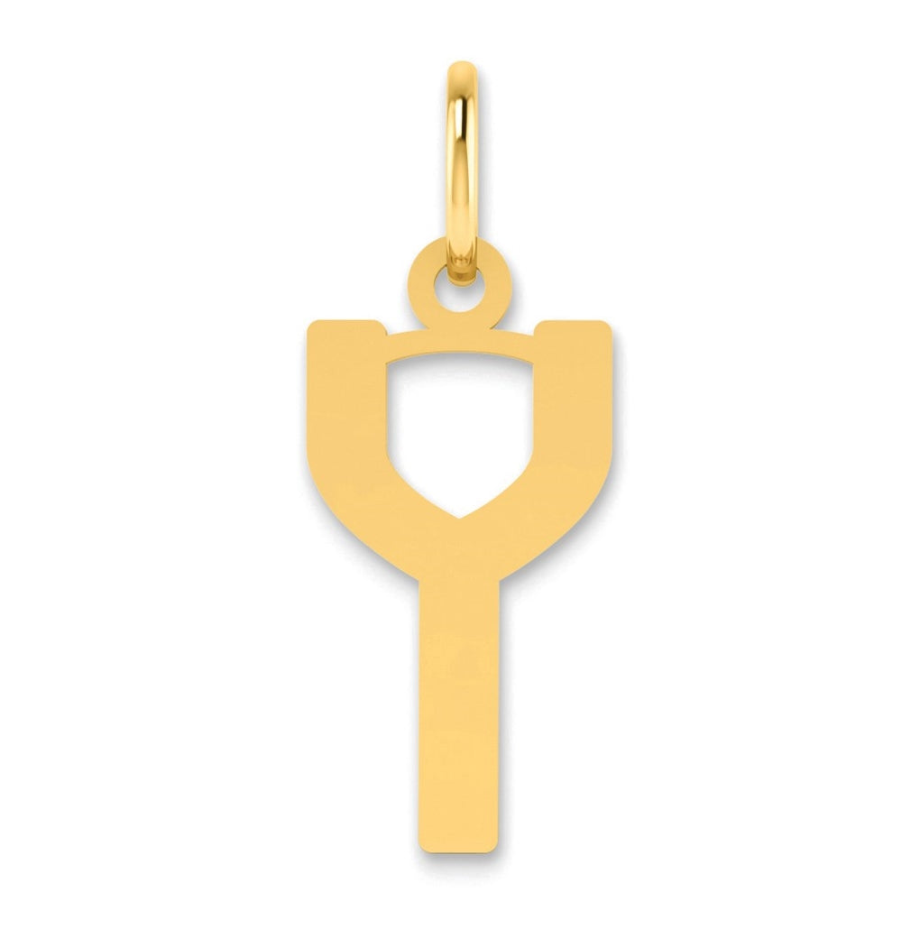 14K Yellow Gold Letter Y Initial Pendants
