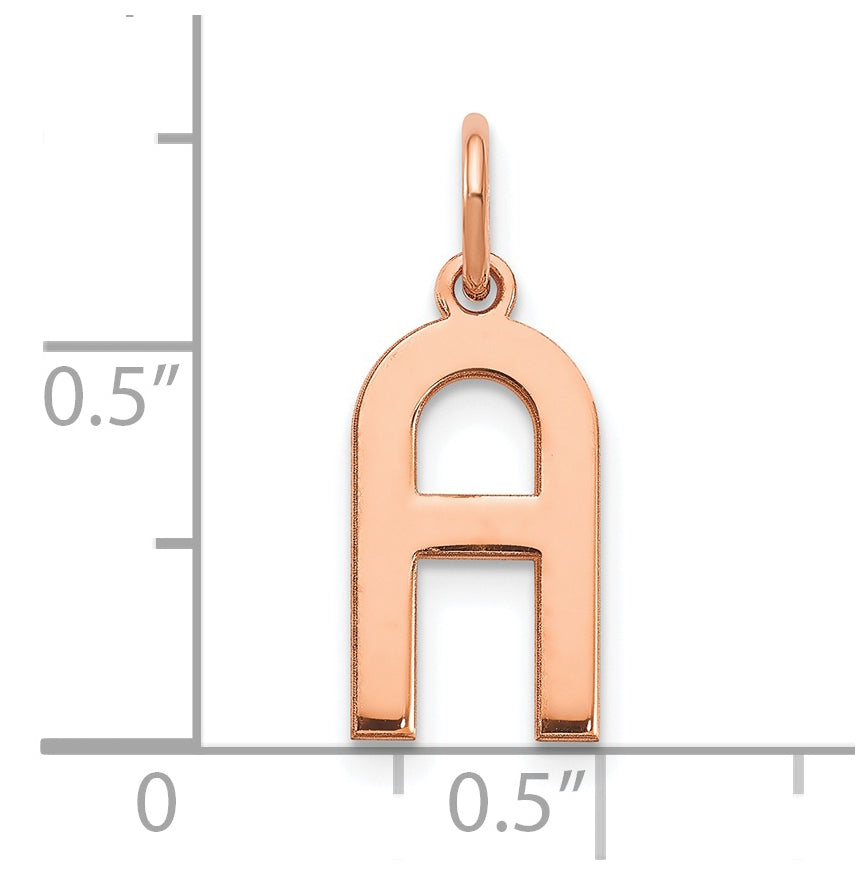 Sterling Silver Rose Gold-Plated Letter A Initial Pendant