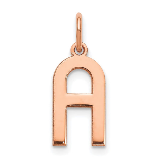 14k Rose Gold Letter A Initial Pendant