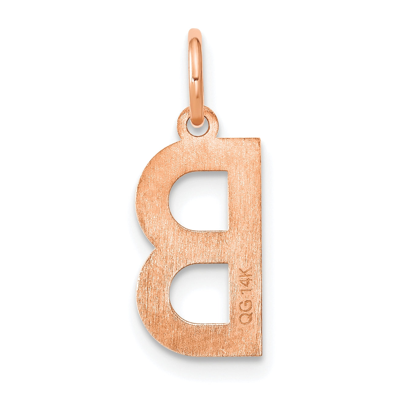 14k Rose Gold Letter B Initial Pendant