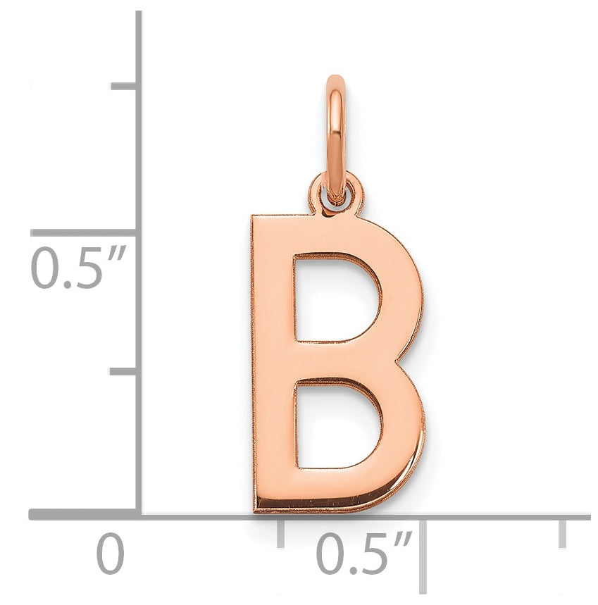 14k Rose Gold Letter B Initial Pendant