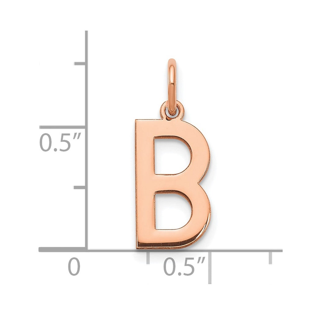 14K White Or Rose Gold Or Sterling Silver Rhodium Or Rose Or Gold-plated Letter Initial Pendant