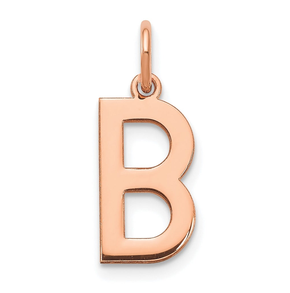14K White Or Rose Gold Or Sterling Silver Rhodium Or Rose Or Gold-plated Letter Initial Pendant