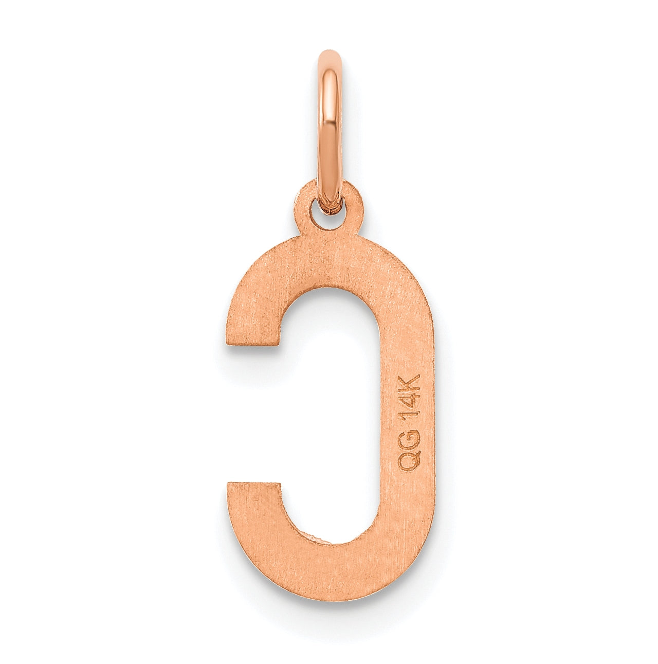 Sterling Silver Rose Gold-Plated Letter C Initial Pendant