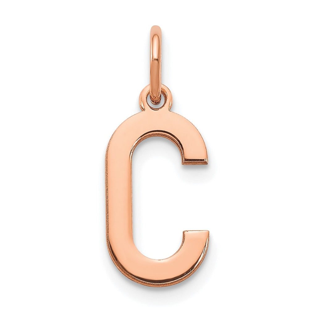 14k Rose Gold Letter C Initial Pendant