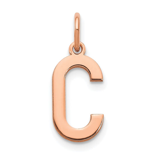 14k Rose Gold Letter C Initial Pendant