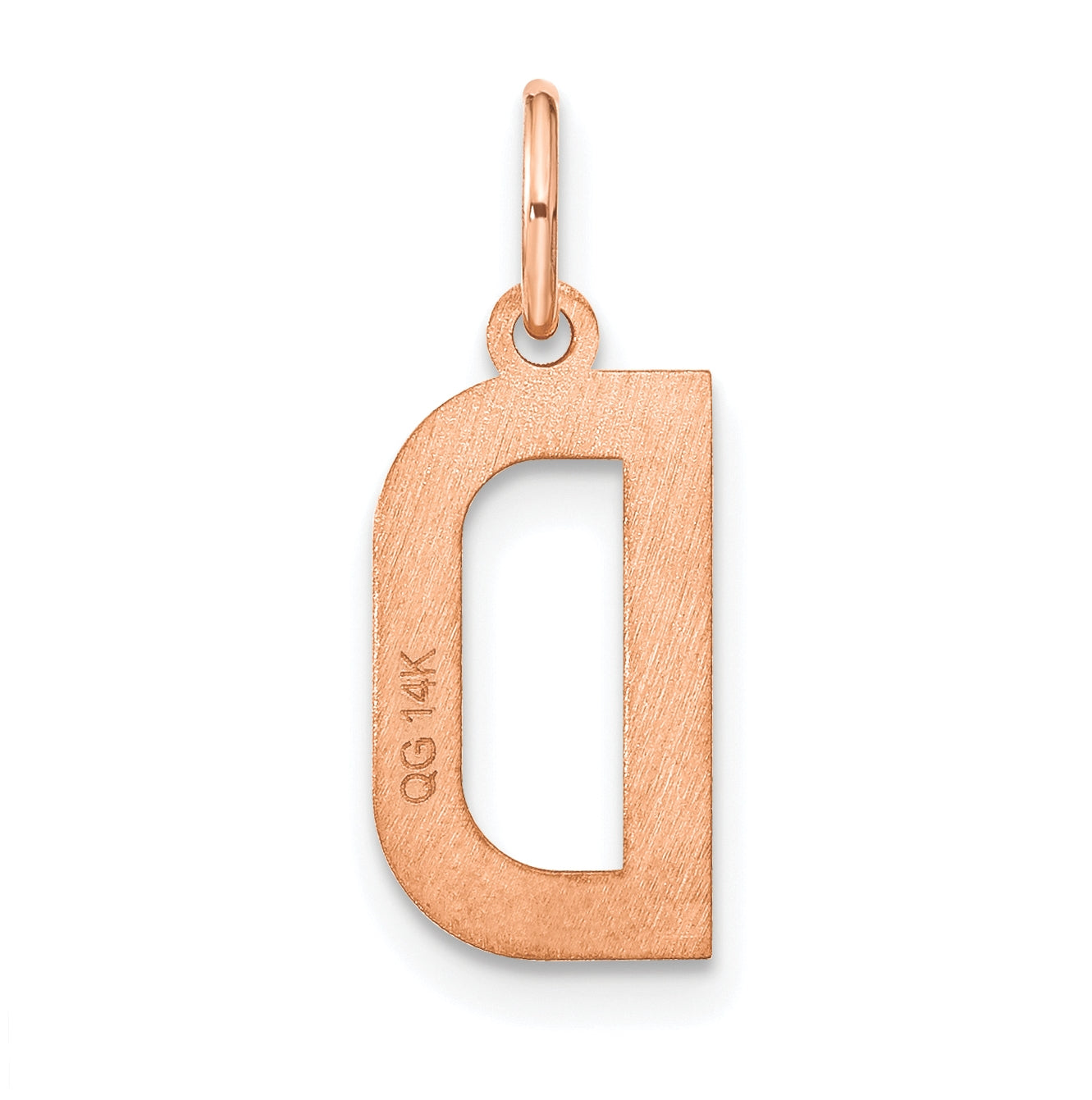 14k Rose Gold Letter D Initial-Pendant