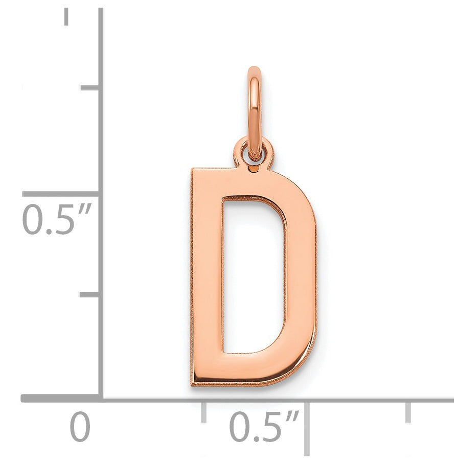 Sterling Silver Rose Gold-Plated Letter D Initial Pendant