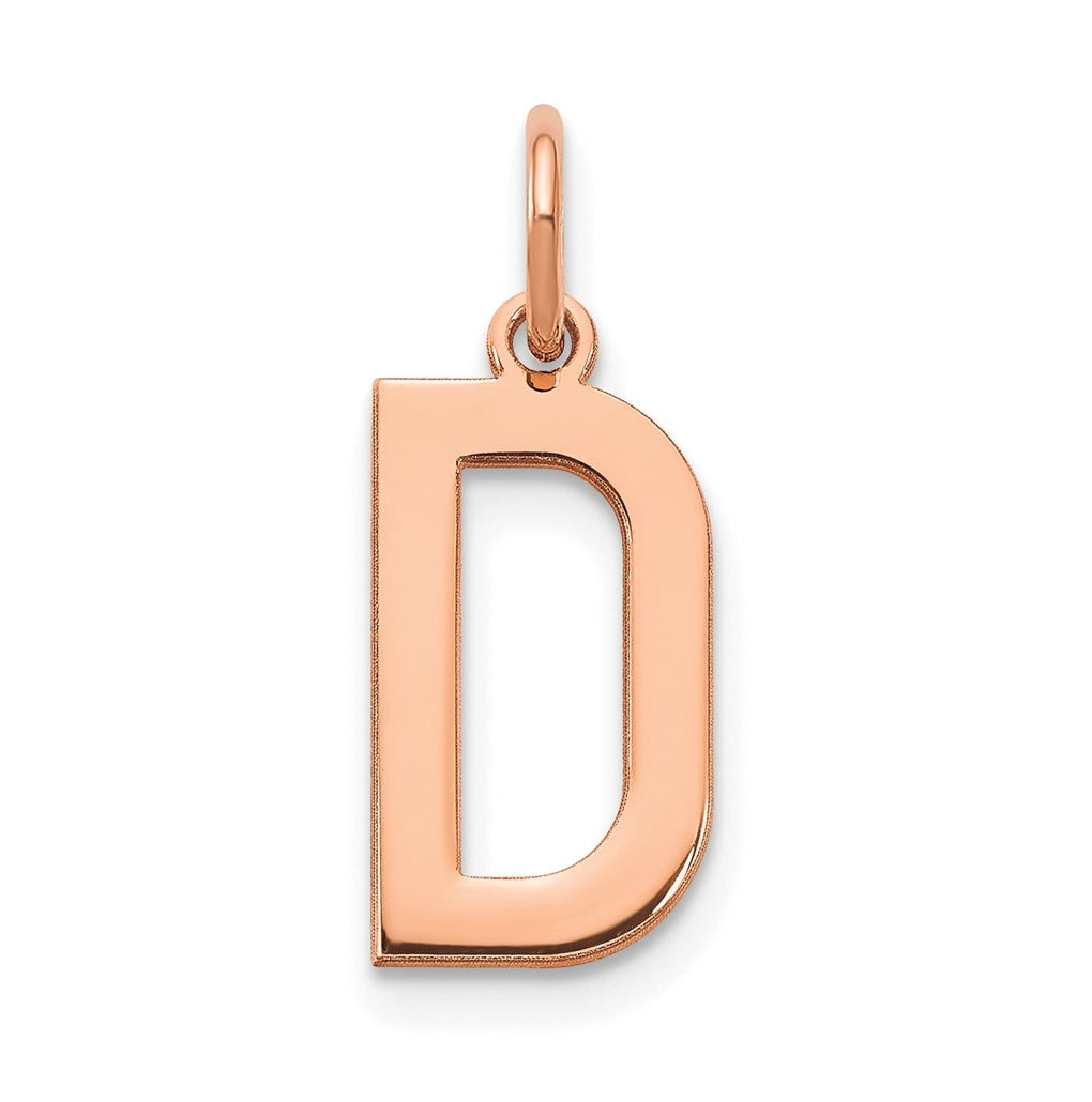 Sterling Silver Rose Gold-Plated Letter D Initial Pendant