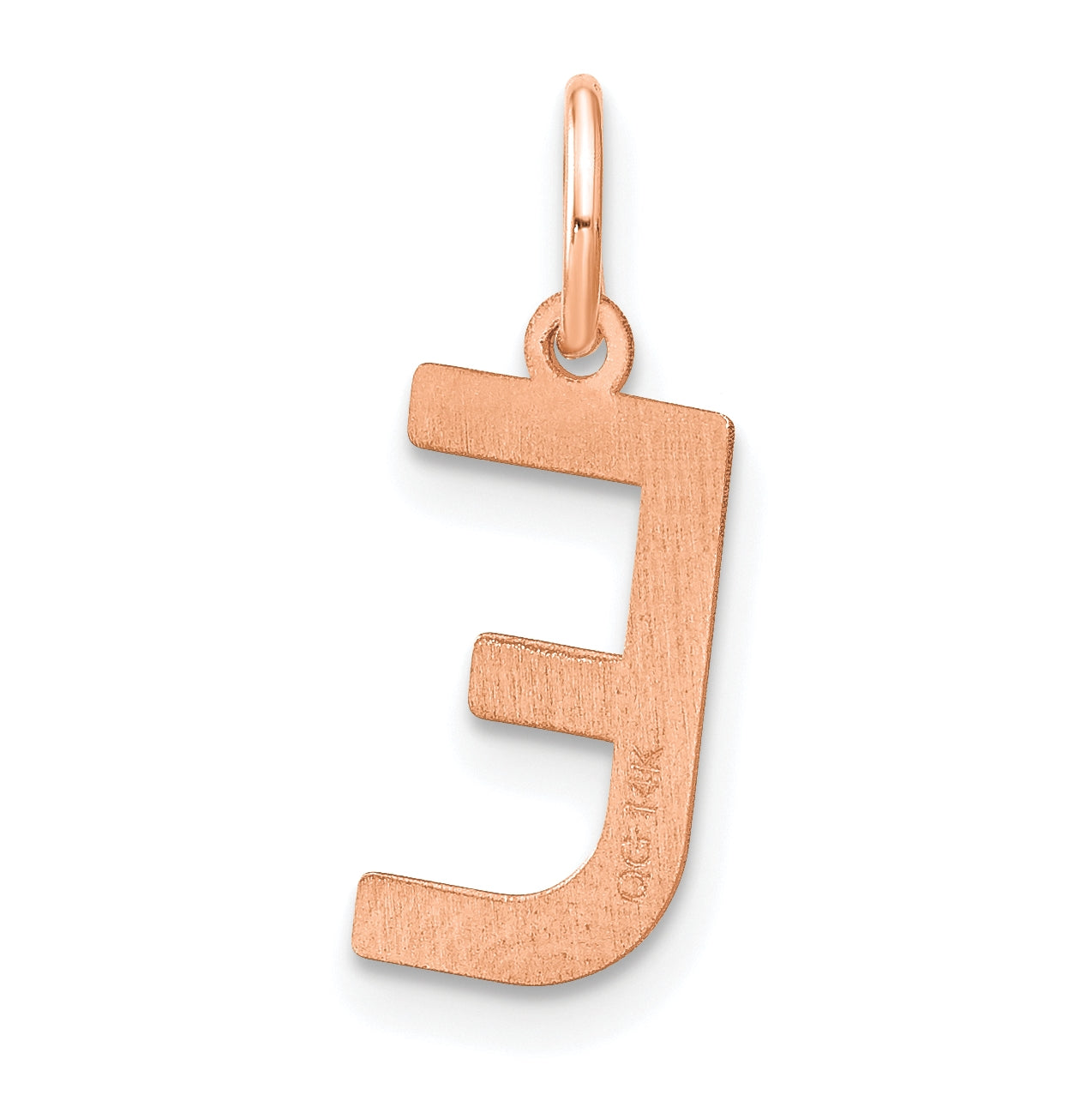 14k Rose Gold Letter E Initial Pendant