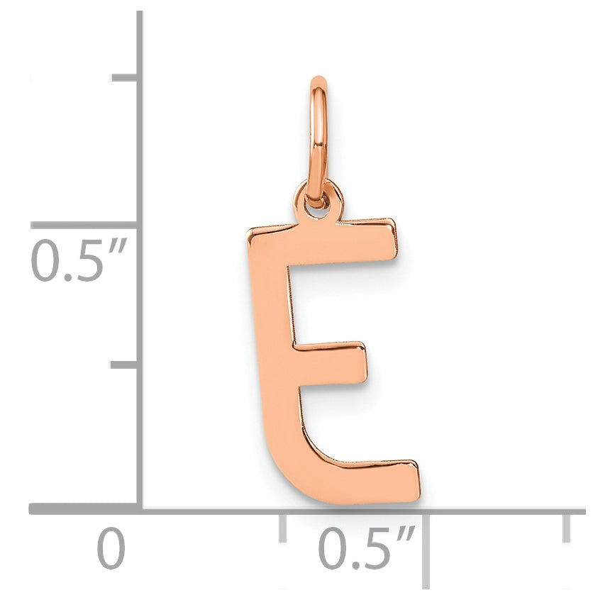 14k Rose Gold Letter E Initial Pendant