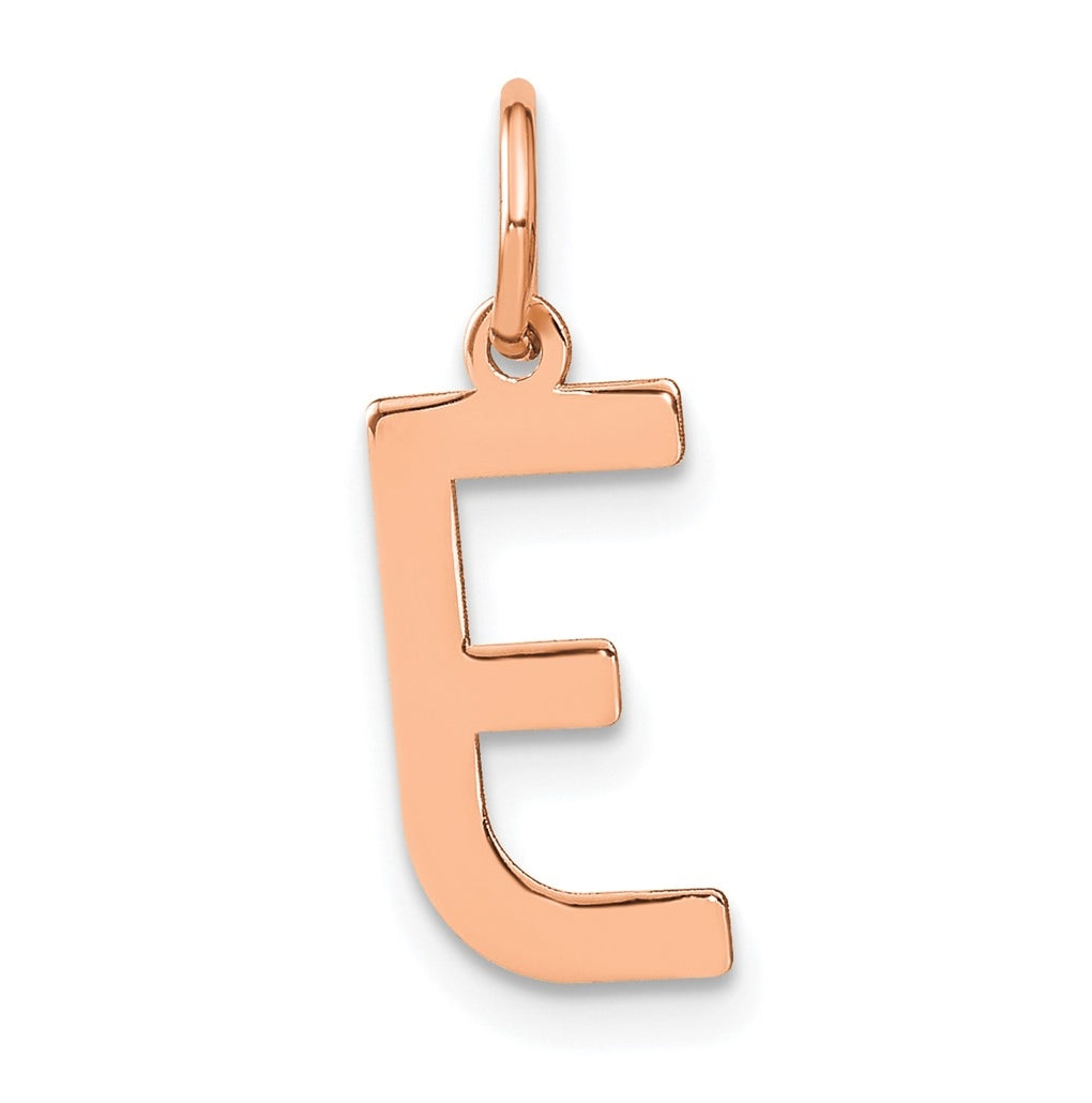 14k Rose Gold Letter E Initial Pendant