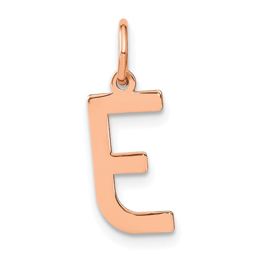 14k Rose Gold Letter E Initial Pendant