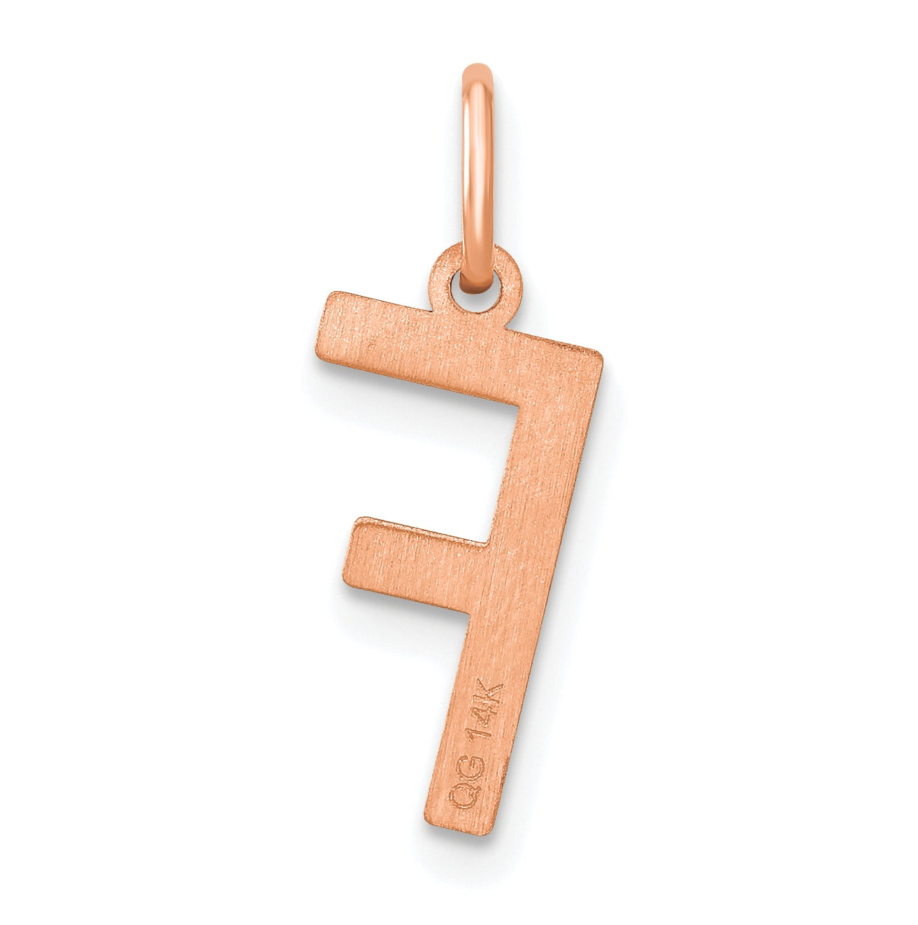 14k Rose Gold Letter F Initial Pendant