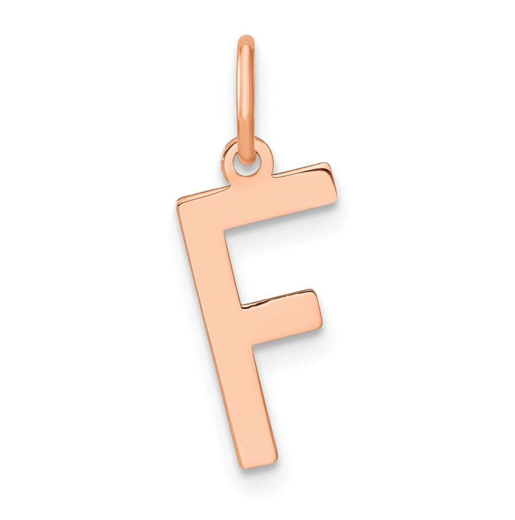 Sterling Silver Rose Gold-Plated Letter F Initial Pendant