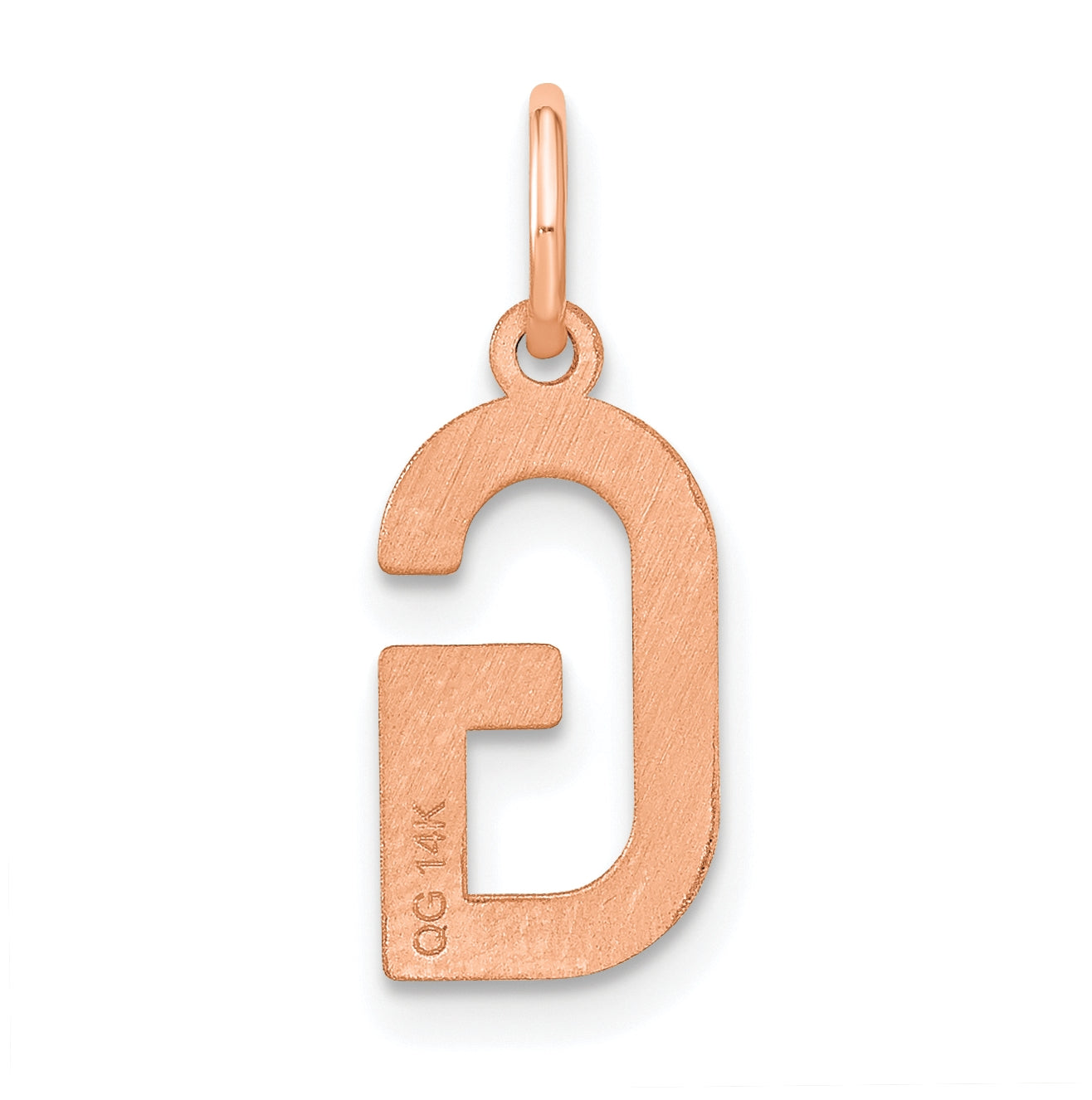 14k Rose Gold Letter G Initial Pendant