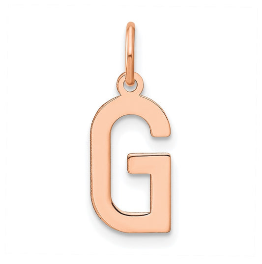 14k Rose Gold Letter G Initial Pendant