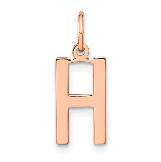 14k Rose Gold Letter H Initial Pendant