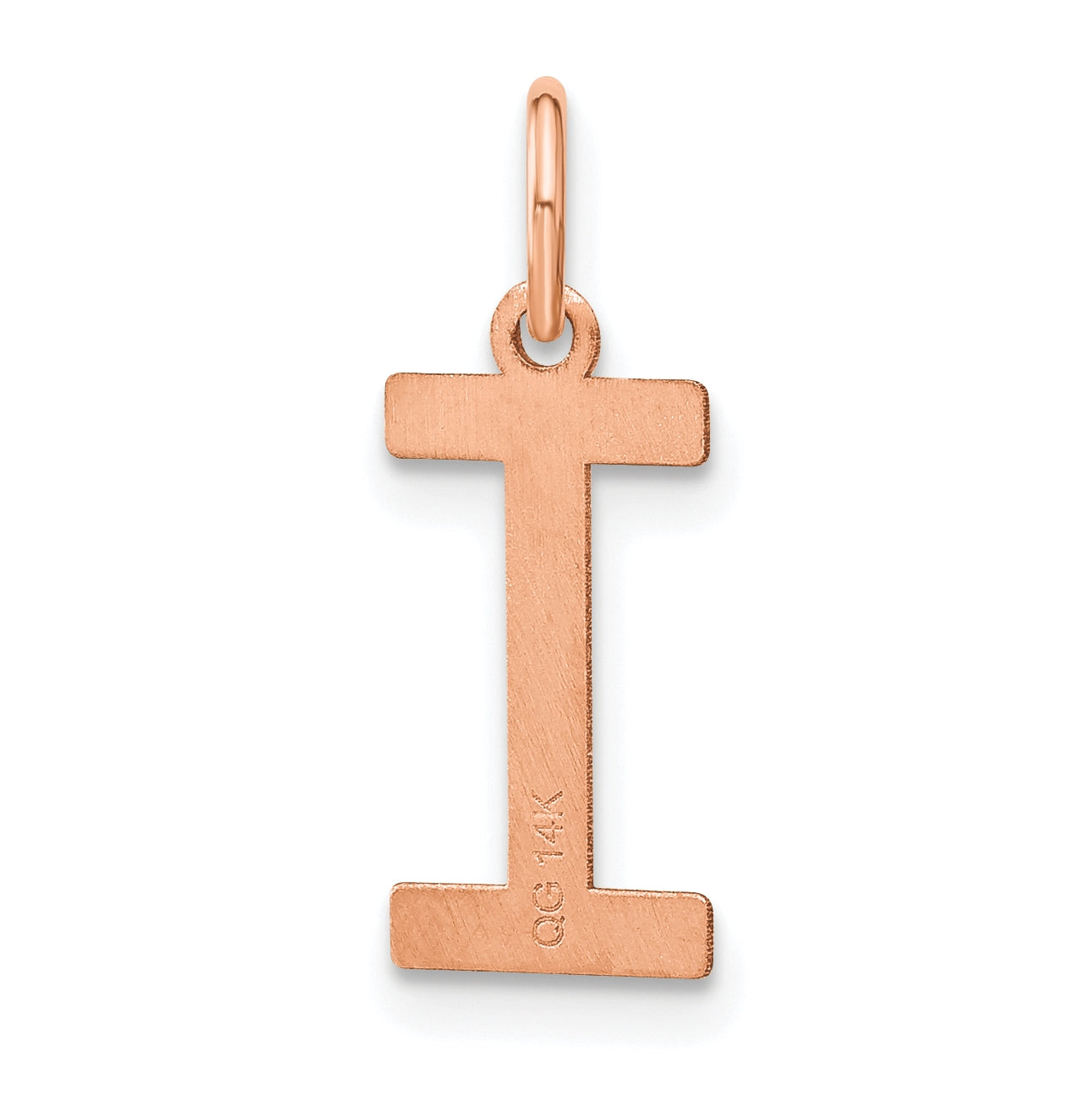 Sterling Silver Rose Gold-Plated Letter I Initial Pendant