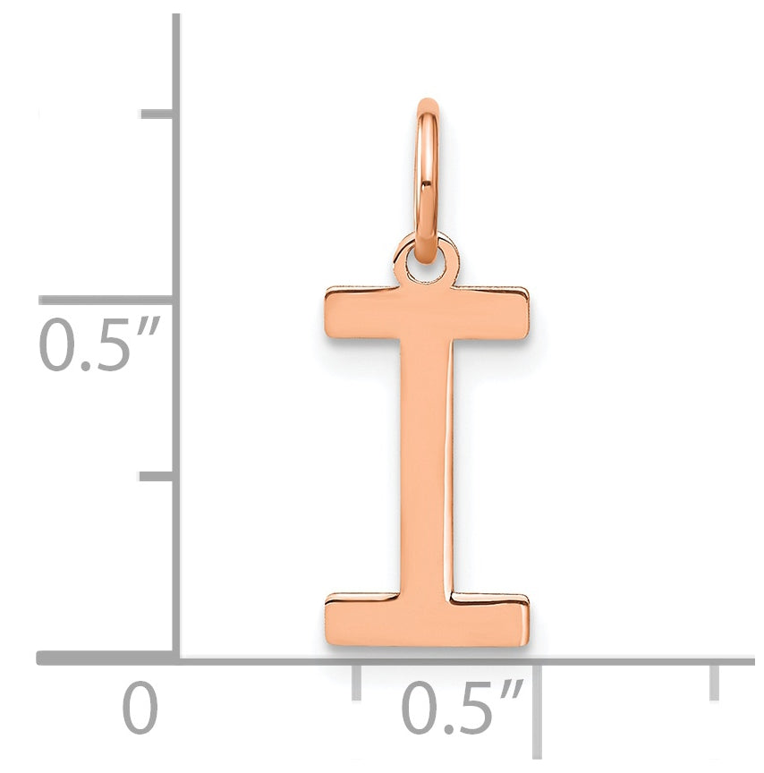 Sterling Silver Rose Gold-Plated Letter I Initial Pendant