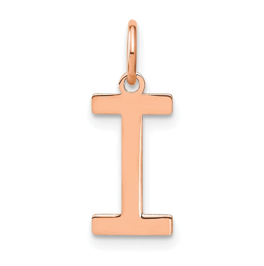 14k Rose Gold Letter I Initial Pendant