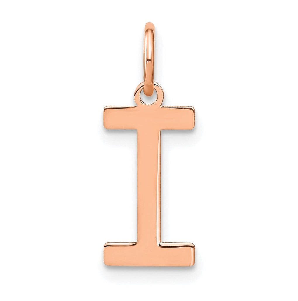 Sterling Silver Rose Gold-Plated Letter I Initial Pendant