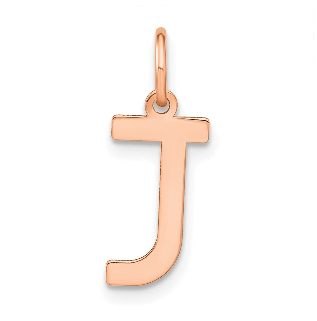 14k Rose Gold Letter J Initial Pendant