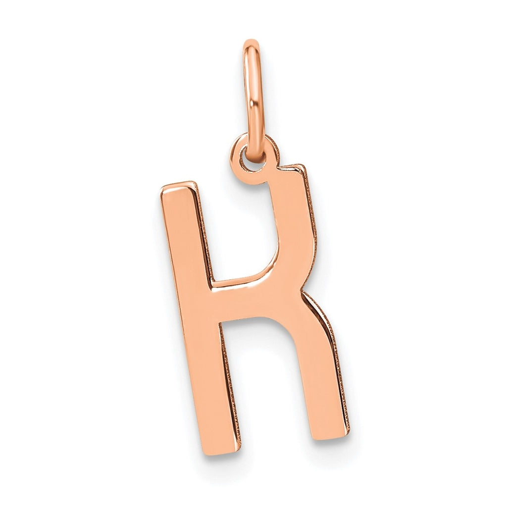 14k Rose Gold Letter K Initial Pendant