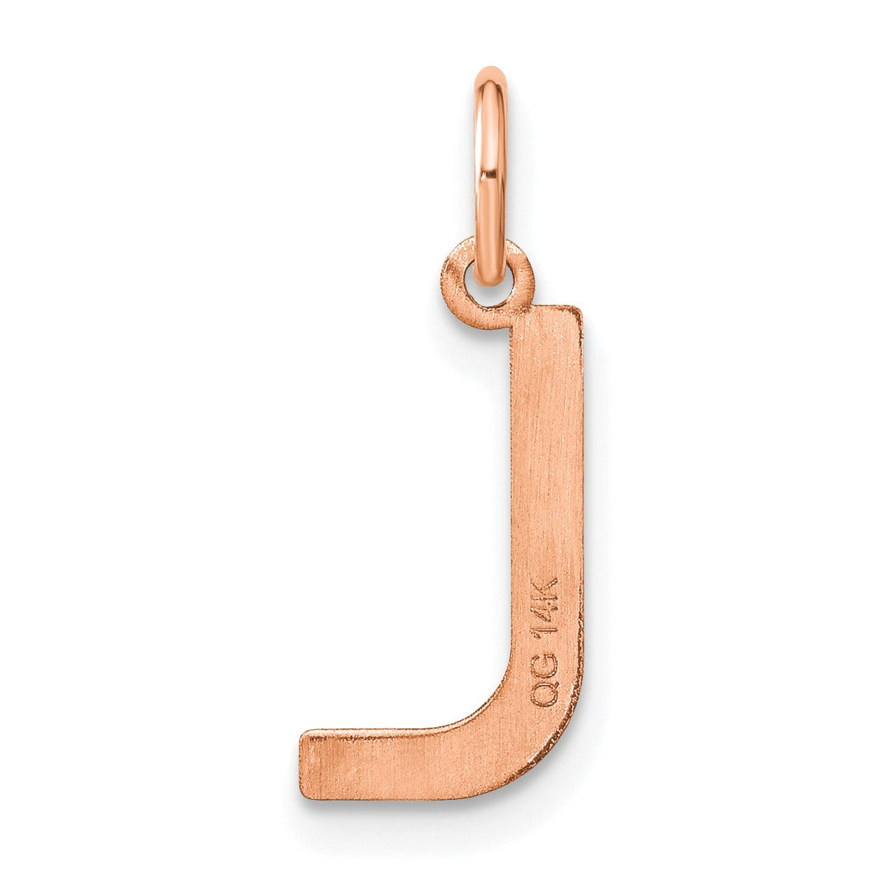 14k Rose Gold Letter L Initial Pendant
