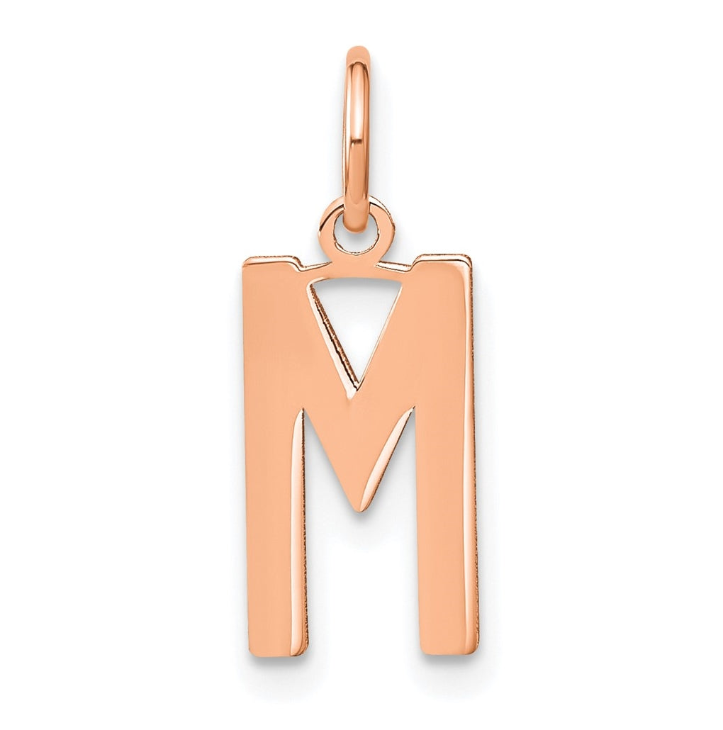 14k Rose Gold Letter M Initial Pendant