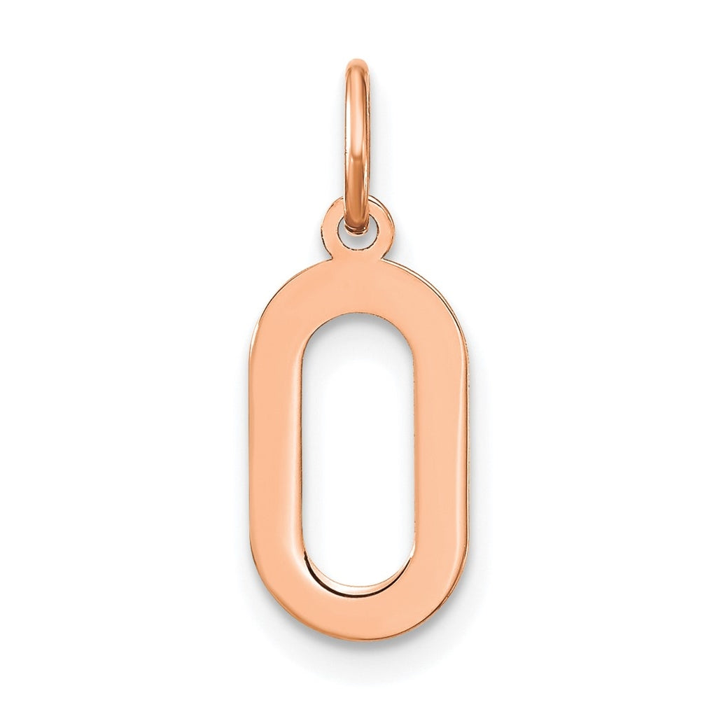 14k Rose Gold Letter O Initial Pendant
