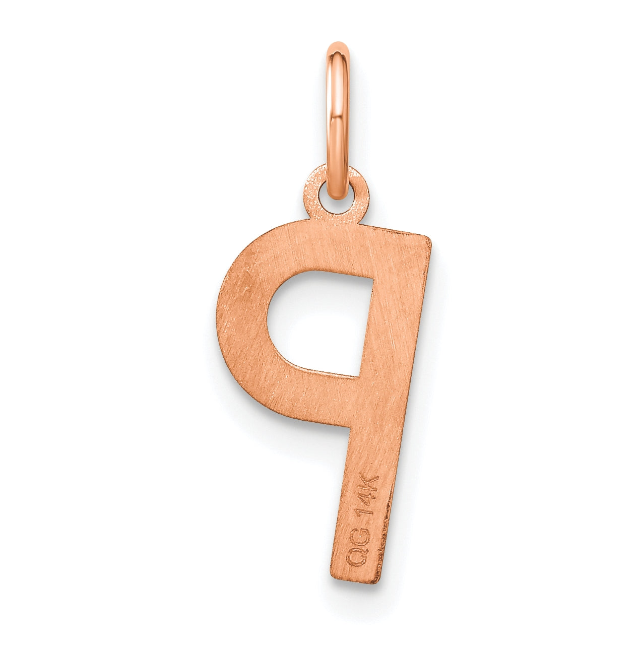 Sterling Silver Rose Gold-Plated Letter P Initial Pendant