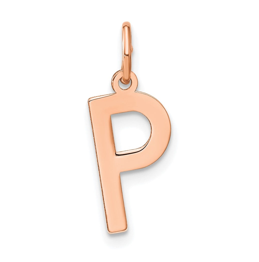 Sterling Silver Rose Gold-Plated Letter P Initial Pendant