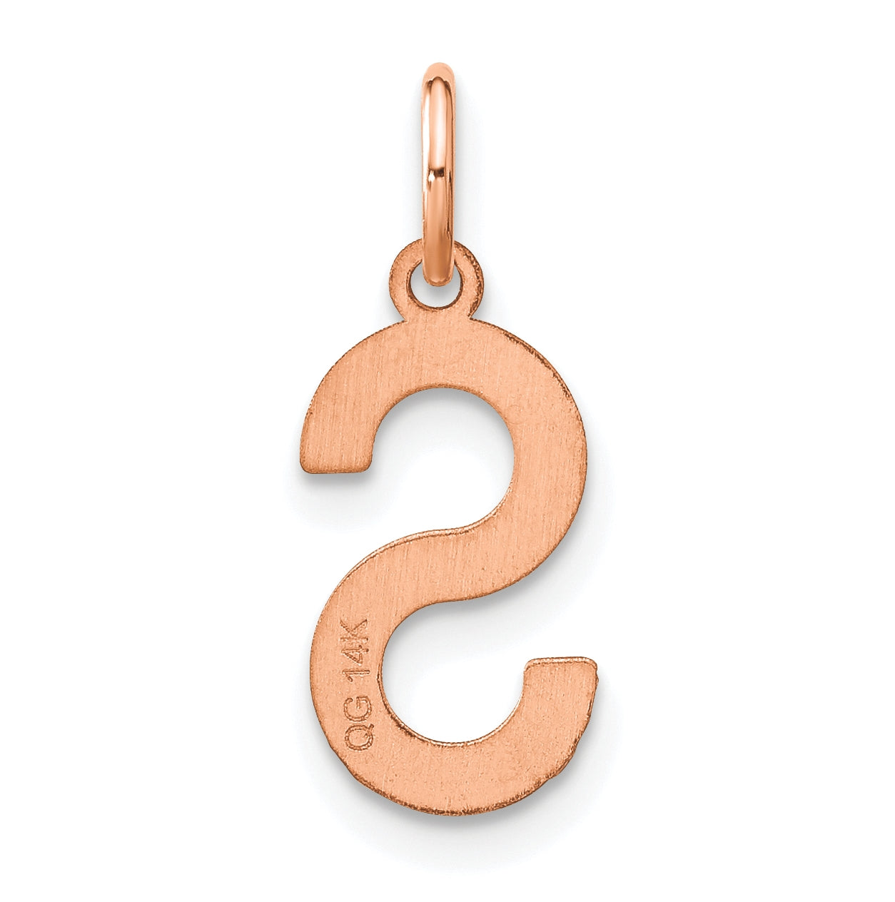 14k Rose Gold Letter S Initial Pendant